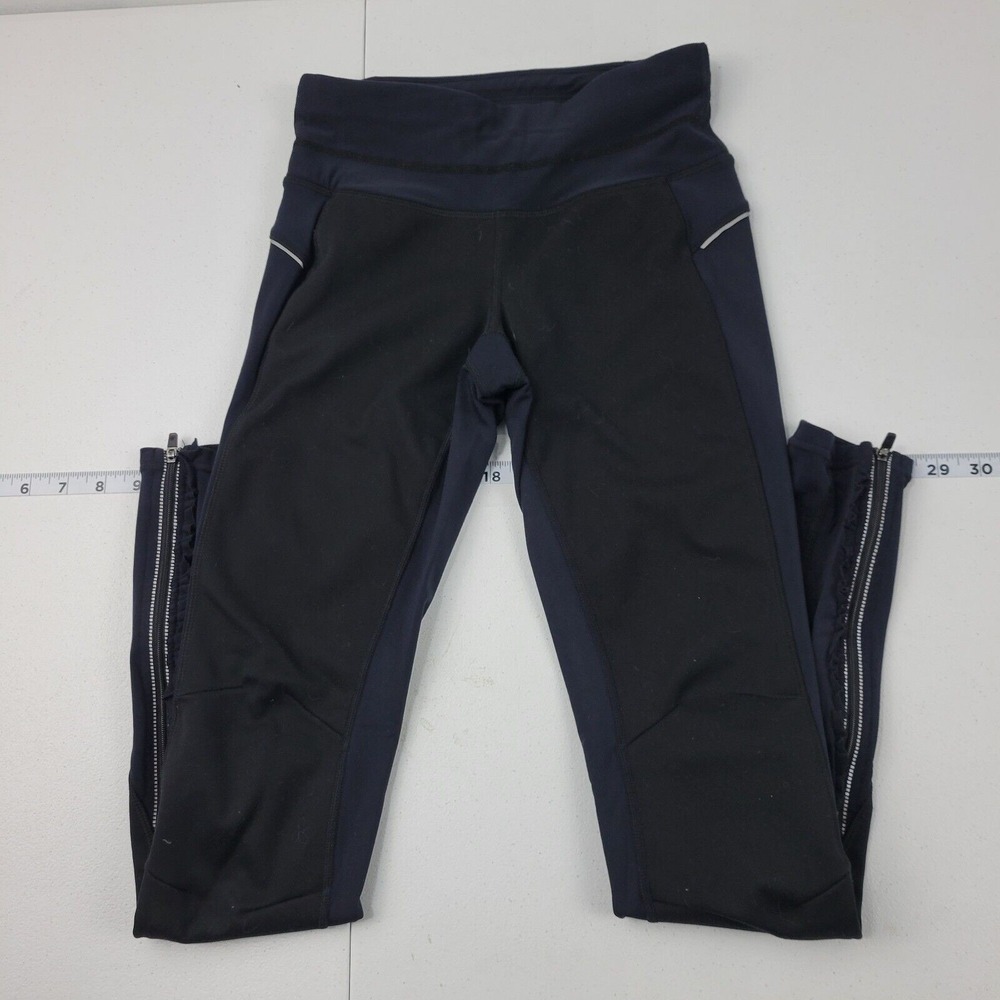 Athleta leggings women's workout pants black 886 xxs side zip‎
